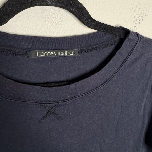 Hannes Roether Women's Navy Casual‎ Short Sleeve Shirt Dress - Picture 3 of 3